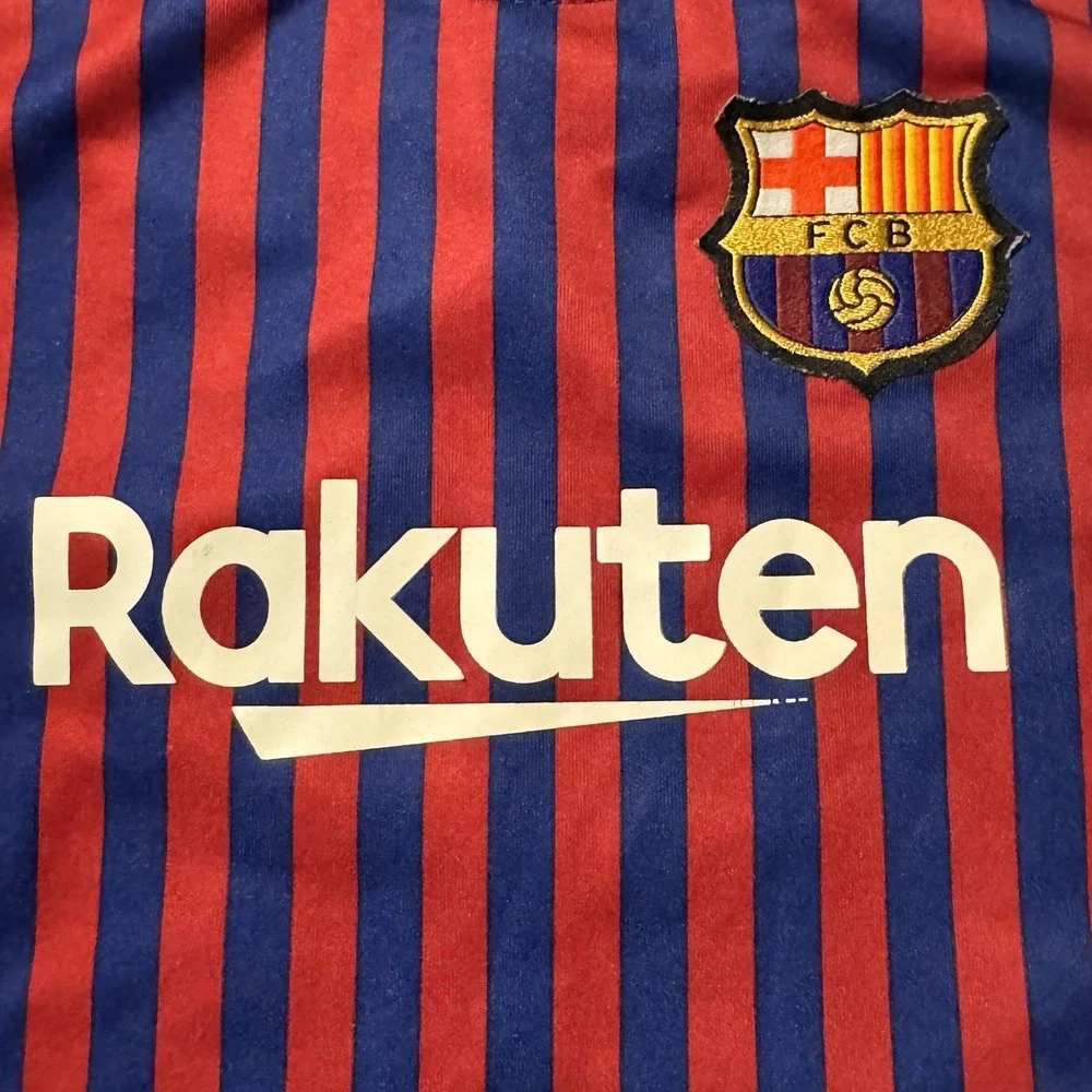 FCB Barcelona Messi Unisef Kids Striped Jersey Size 6 Rakuten Soccer Team